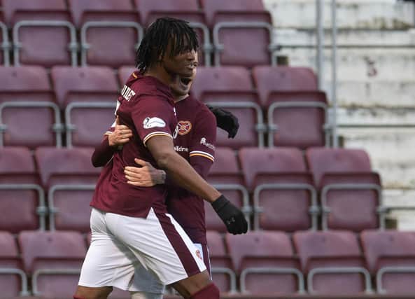 Armand Gnanduillet impressed in attack for Hearts. Picture: SNS