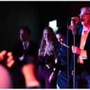 Line Of Duty star Adrian Dunbar delighting fans with a rendition of an Elvis Presley classic, That's All Right, at the QT jazz bar underneath the Middle Eight hotel in Covent Garden, London, on Friday night.
