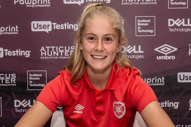 Tegan Browning signed for Hearts from Boroughmuir Thistle in the summer