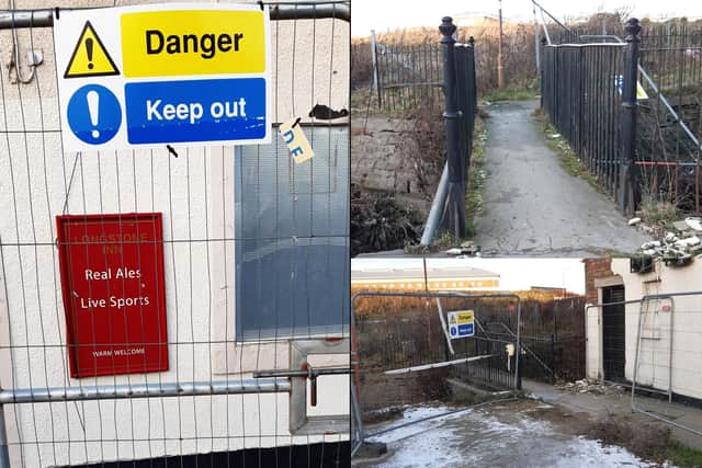 The bridge at the Longstone end of the path, which has been closed since July 2019, although locals often find a way through the fencing erected to keep them out.