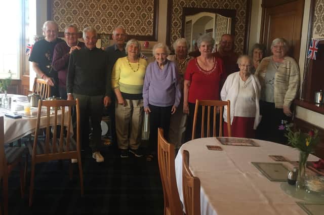A group photo at Gullane miners home last week with some of the first wave of visitors for the summer, showing everyone enjoying the Jubilee weekend.
