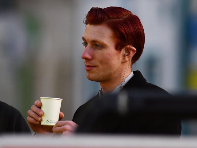 Pictured is the stand-in for David Tennant who plays Crowleyas Crowley.