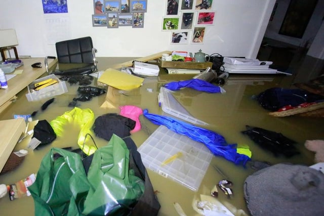 Homes were severely flooded by raging flood water in the village of Whiston near Sheffield.