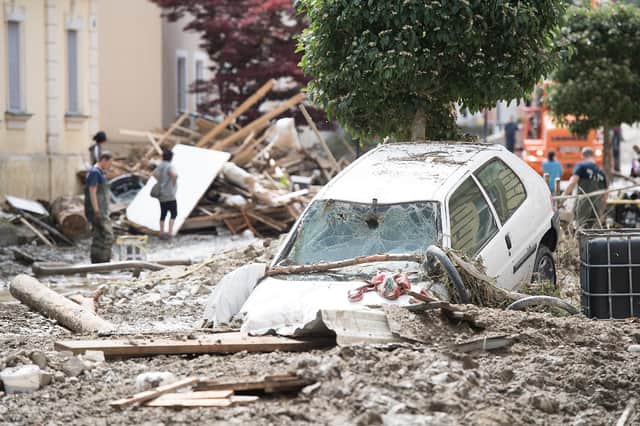 Mud and debris fill a street in Simbach am Inn, Germany (Picture: Sebastian Widmann/Getty Images)
