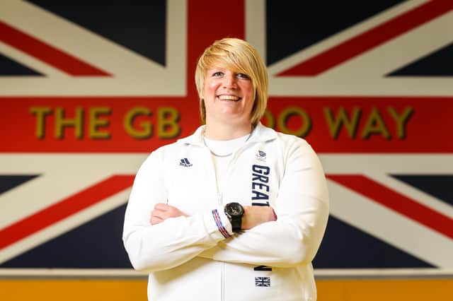 Edinburgh fighter Sarah Adlington poses after being officially selected for Team GB's judo squad at the Tokyo Olympic Games