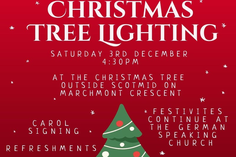 The Marchmont & Sciennes Community Council Christmas Lighting event takes place on Saturday, December 3 at 4.30pm, at the Christmas tree outside Scotmid on Marchmont Crescent. Carol singers will be in attendance and refreshments will be available.