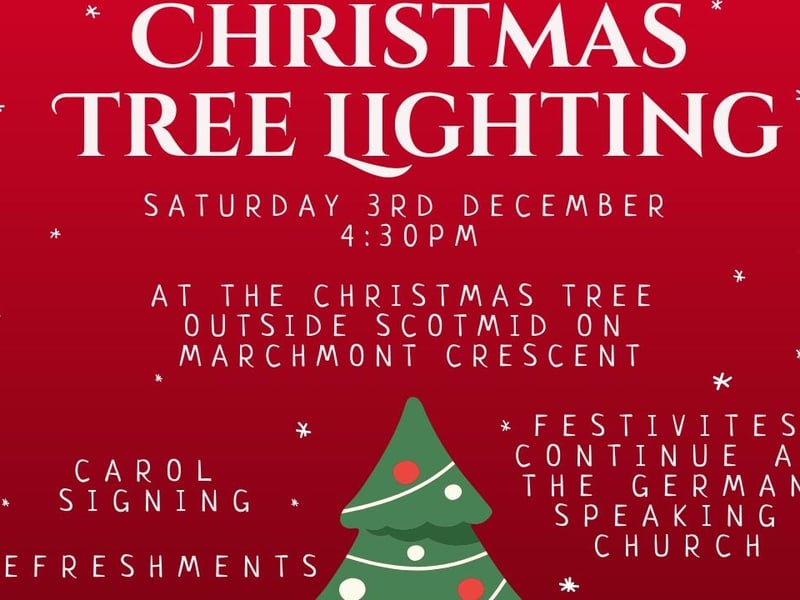 The Marchmont & Sciennes Community Council Christmas Lighting event takes place on Saturday, December 3 at 4.30pm, at the Christmas tree outside Scotmid on Marchmont Crescent. Carol singers will be in attendance and refreshments will be available.