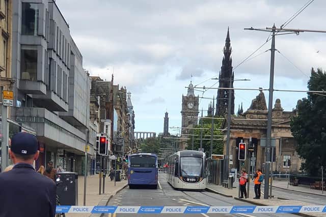 Princes Street taped off.