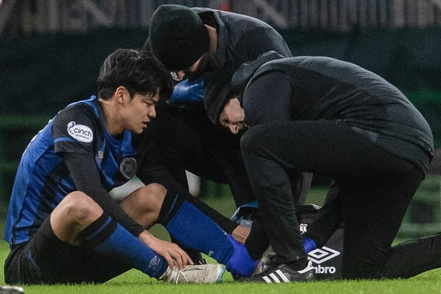 Took a painful kick to his foot at Celtic Park last week and had to be replaced after having coming on as sub himself. The Japanese forward has had a scan to assess the extent of the damage. The problem is not as bad as first feared and Riccarton medical staff are hopeful he will be fit to return after the international break.