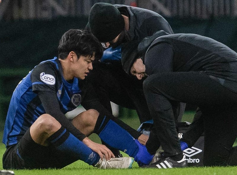 Took a painful kick to his foot at Celtic Park last week and had to be replaced after having coming on as sub himself. The Japanese forward has had a scan to assess the extent of the damage. The problem is not as bad as first feared and Riccarton medical staff are hopeful he will be fit to return after the international break.