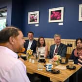 Labour leader Keir Starmer meets people at Park Life Heavitree community group cafe in Exeter to talk about the cost-of-living crisis (Picture: Finnbarr Webster/Getty Images)