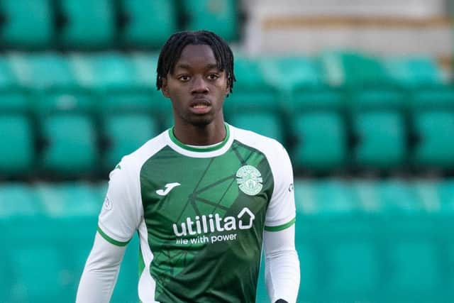 Megwa has impressed for Hibs' Under-18s and development side, as well as on loan for Kelty Hearts. Picture: Ross Parker/SNS Group