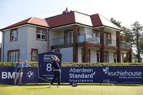 Padraig Harrington tees off on the eighth hole during the pro-am for the 2019 Aberdeen Standard Investments Scottish Open at The Renaissance Club. Picture: Kevin C. Cox/Getty Images.