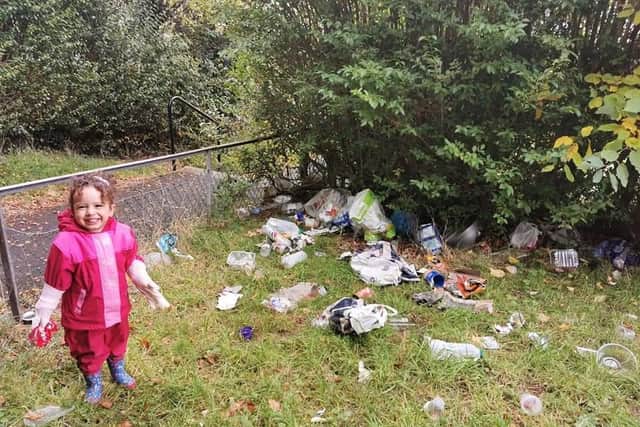 Lizzy Miteva took matters into her own hands after fly-tippers dumped large amounts of litter into her garden.