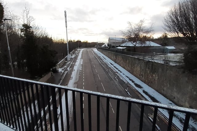 The snow had cleared from Lanark Road this morning before the rush hour traffic arrived.