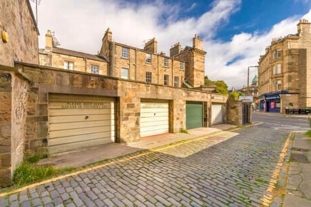 The listing for the garage, on Lynedoch Place Lane, was put up by Savills and shows a facility close to Drumsheugh Gardens and Lynedoch Place,