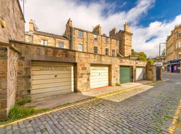 The listing for the garage, on Lynedoch Place Lane, was put up by Savills and shows a facility close to Drumsheugh Gardens and Lynedoch Place,