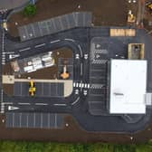 An aerial view of the new drive-through development at Hardengreen. Photo kindly supplied by Muirs.