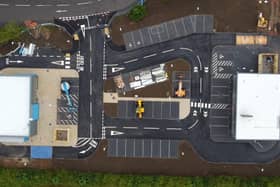 An aerial view of the new drive-through development at Hardengreen. Photo kindly supplied by Muirs.