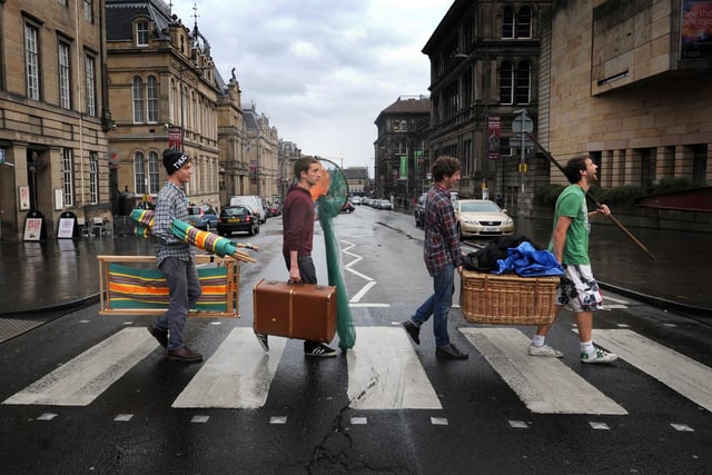 The final day of the 2012 Fringe Festival. Pictured are some performers packing up and heading for home.