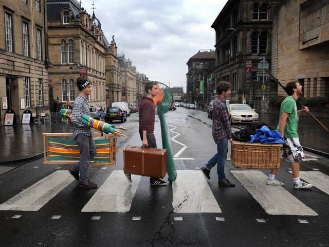 The final day of the 2012 Fringe Festival. Pictured are some performers packing up and heading for home.