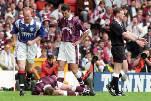 Hearts' chances in the 1998 Scottish Cup final were derailed by the injury to Gary Locke. Picture: SNS