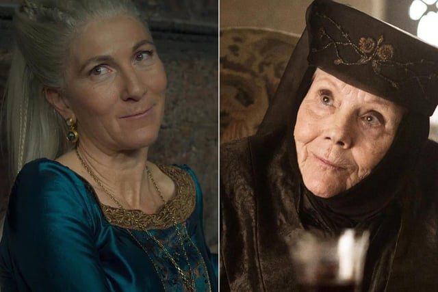 Rhaenys Targaryen (Eve Best) has been compared to Lady Olenna Tyrell. Both are bad b*****s who've absolutely had enough of men being in charge. Like Olenna, Rhaenys gives great advice, but she's perhaps not quite as savage as the Queen of Thorns.