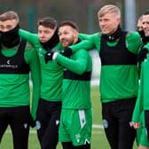 Jamie Murphy takes part in training ahead of Hibs' clash with Ross County