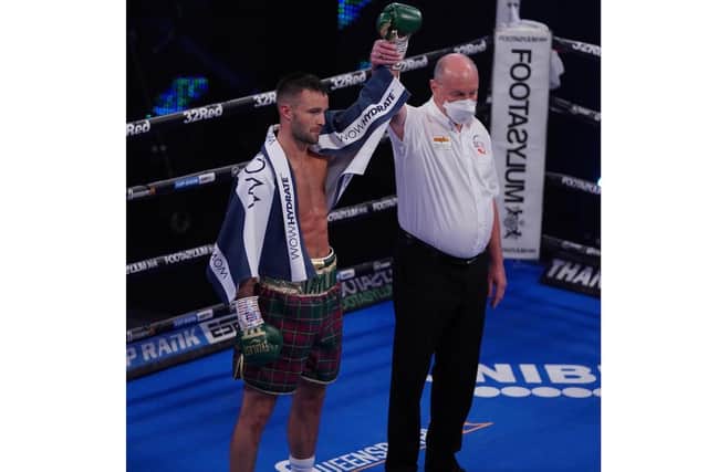 Josh Taylor is announced as the winner in the biggest fight of his career