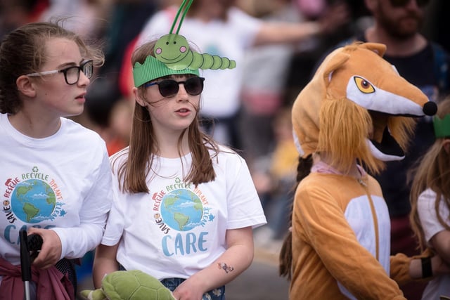 These young eco warriors were nearly upstaged by a fox at the gala day. Photo by Angus Laing.
