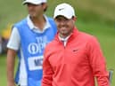 Rory McIlroy smiles during a practice round at Royal St George's ahead of the 149th Open. Picture: Glyn Kirk/AFP via Getty Images.