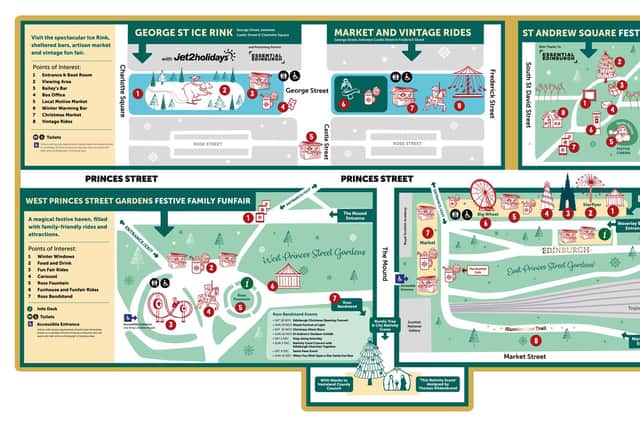 Map of Edinburgh's Christmas markets and events