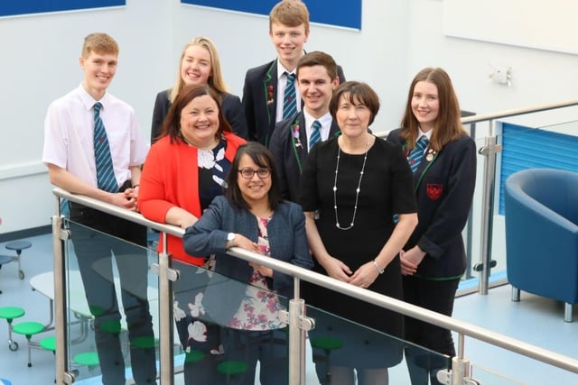 Dunbar Grammar School was ranked as the 36th best state secondary school in Scotland on the Sunday Times' list, with 65 per cent of its pupils achieving five or more highers, making it the joint 18th best performing school for that qualification. Stock photo of staff and pupils at the East Lothian school.