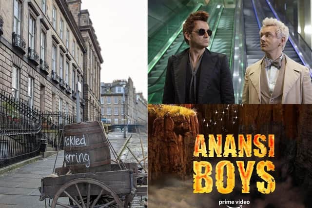 Filming for both Good Omens and Anansi Boys has taken place in Edinburgh.