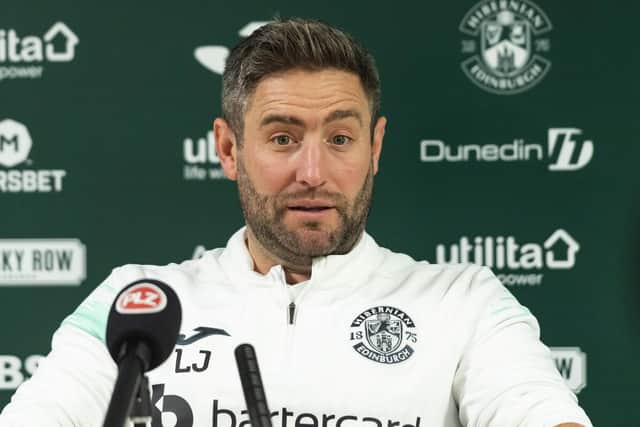 Lee Johnson speaks to the media ahead of Hibs' home game against Ross County