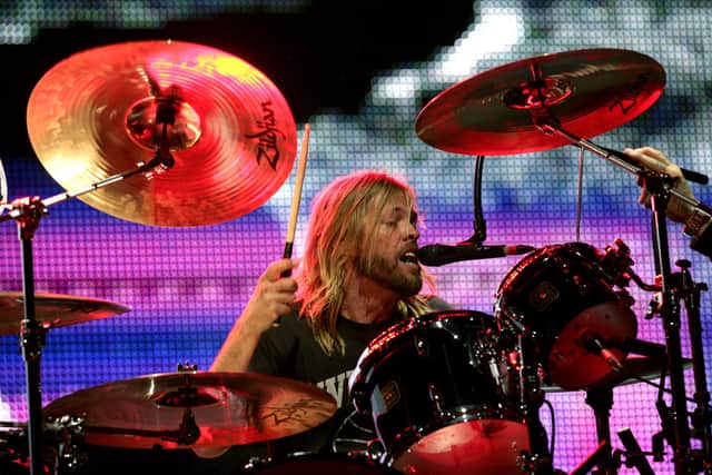 Taylor Hawkins of the Foo Fighters performing live at the V Festival at Hylands Park in Chelmsford, Essex.