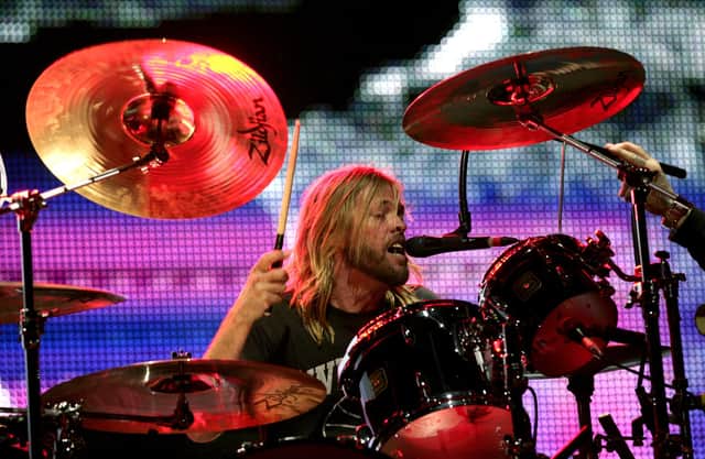 Taylor Hawkins of the Foo Fighters performing live at the V Festival at Hylands Park in Chelmsford, Essex.