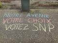 Ms MacDonald's mulitlingual campaign also includes chalked pavement messages