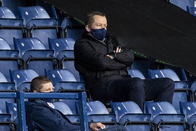 Jason Leitch, right, at Murrayfield last night with Scottish Rugby chief operating officer Dominic McKay. Picture: Craig Williamson/SNS Group.