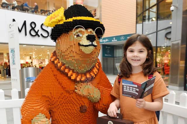 6-year-old Penelope with Aunt Lucy at the Paddington Bear Bricklive event on Saturday.

Pic Greg Macvean 09/10/2021 - The Centre, Livingston