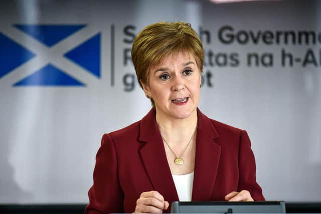 The First Minister has warned Scots to stay vigilant of coronavirus scammers as she warned of criminals charging people to organise bogus vaccine appointments. (Photo by Jeff J Mitchell - WPA Pool/Getty Images)