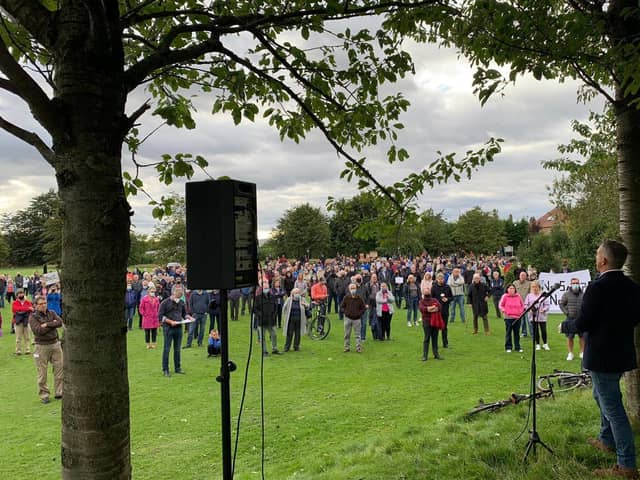 Up to 1,000 people attended the meeting in Gyle Park