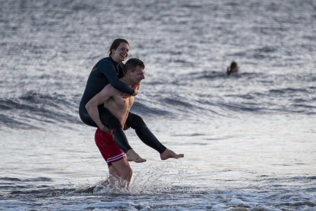 With all official Dooks being cancelled due to the Coronavirus pandemic people independently took to the bracing cold water at Portobello for a New Years Day dip.