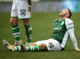Aiden McGeady looks to the sky after suffering a hamstring injury