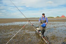 Chris Empson, leading the race for the Bass Rock Summer League, fishing on the beach at Musselburgh. Picture: Nigel Duncan