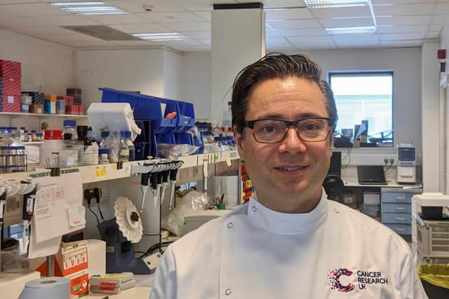 Scientist Juan Carlos is finally back working in his lab in Edinburgh