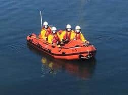 The Dunbar inshore lifeboat crew in action. Picture: Ian Wilson/Dunbar RNLI