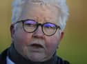 Scottish author Val McDermid speaks to press after a friendly match between McDermid Ladies and Livingston at the Windmill Community Campus, on Sunday in Kirkcaldy, Scotland. (Photo by Rob Casey / SNS Group)