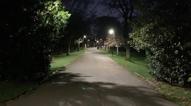 Some areas of Inverleith Park are well lit whereas some are without any lighting at all.