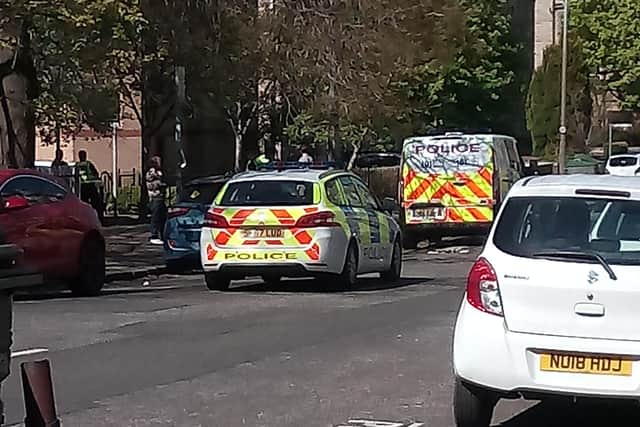 Police were called to the disturbance in Montgomery Street this afternoon.